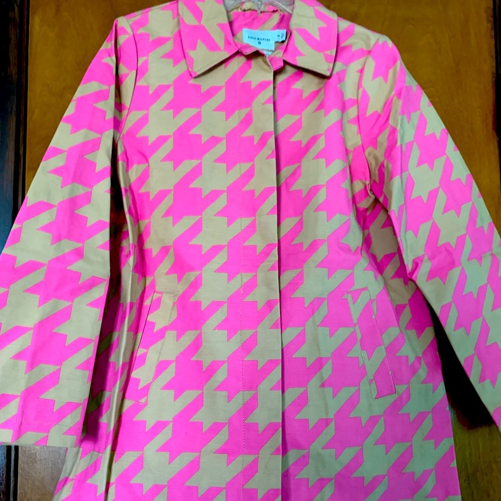 Isaac Mizrahi for Target 20th Anniversary Candy Pink Houndstooth Raincoat S